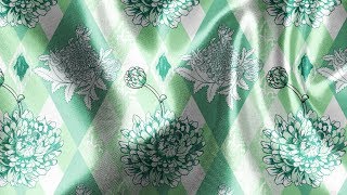 Mint Flowers in Rhombus Fabric pattern design Vector Speedpaint [upl. by Fitalludba]