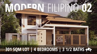 301 SQM 4 Bedroom Modern Filipino House Design  513 Residence  House Tour [upl. by Calabrese]