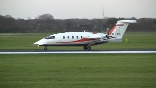 Piaggio P180 Avanti II ► Takeoff ✈ Groningen Airport Eelde [upl. by Natek]