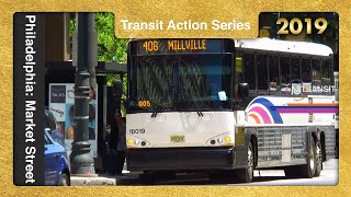 Philadelphia Buses on Market Street  NJ Transit TrAcSe 2019 [upl. by Enitsenrae]