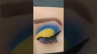 Blue amp yellow eye makeup viralshort eyemakeup shortday subscribemychannel music [upl. by Ingelbert]