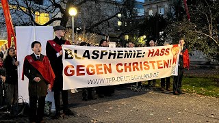 Stuttgart 26102024 Demo an der Staatsoper gegen Aufführung „SANKTA“ Blasphemie auf der Bühne [upl. by Arekat]