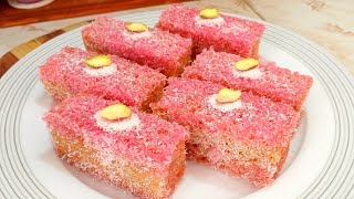 Coconut Pink Pastry  Coconut Cake Pastry Recipe By LilysFood [upl. by Nomaid]