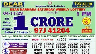 dear nagaland state lottery result live 1pm 041123 [upl. by Brynn]