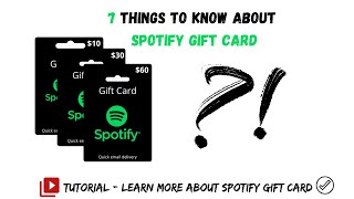 7 Things you should know about Spotify Gift Card [upl. by Kroy]