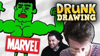 DRUNK DRAWING MARVEL [upl. by Solegnave]