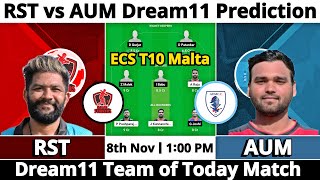 RST vs AUM Dream11 Prediction  Dream11 Team Of Today Match  Dream11 Prediction Today Match [upl. by Calandra]