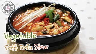 Korean Vegetable Extra Soft Tofu Stew 야채 순두부찌개 YaChae SunDuBuJjiGae  Aeris Kitchen [upl. by Sualk542]