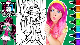 Coloring Draculaura Monster High Coloring Page  Ohuhu Art Markers [upl. by Otreblaug101]