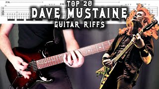 TOP 20 DAVE MUSTAINE GUITAR RIFFS  With TAB [upl. by Koch]