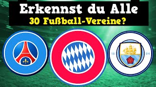 Schaffst du es alle 30 FussballVereine zu erraten  Fußball Quiz 2022 [upl. by Hairacaz]