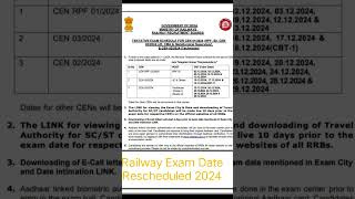 Railway Exam Rescheduled 2024 [upl. by Kliman]