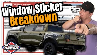 Understanding the Ford Ranger Raptor Window Sticker and tracker [upl. by Anavlis]