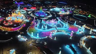 Chinas snowy theme park returns [upl. by Docilla]