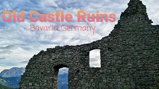 Castle Ruins Panoramic Views Bergruine Werdenfels in German Alps  GarmischPartenkirchen Germany [upl. by Brande]