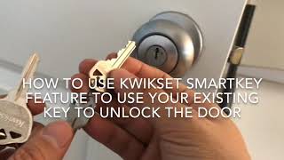 Kwikset SMARTKEY Feature Door Lock How to use the same key to unlock all your doors [upl. by Adler553]