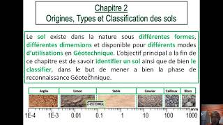 Cours Mécanique des sols Type et origine et Formation des sols Géotechnique mds [upl. by Schultz469]