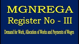 MGNREGA REGISTER No III [upl. by Eidnim733]