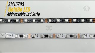 12V 24V SM16703 Addressable RGB Led Strip Introduction [upl. by Akihsat653]