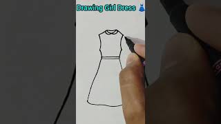 How to Draw A Girl 👗 Dress Step By step youtubeshorts ytshorts art [upl. by Reiniar377]