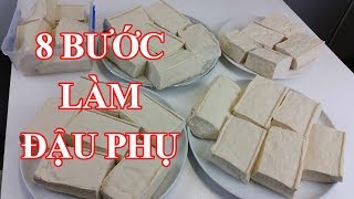 8 BƯỚC LÀM ĐẬU HŨ THƠM NGON MỀM MỊN by toan trinh làm sữa đậu nành đậu phụ [upl. by Avah]