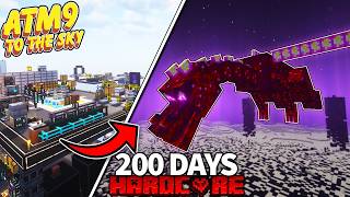 I Survived 200 Days IN ALL THE MODS 9 TO THE SKY in HARDCORE MINECRAFT [upl. by Katherin]