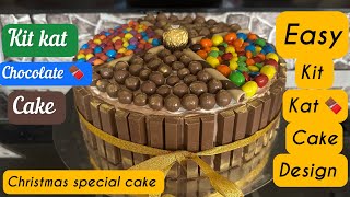 Kit kat cake  kit kat overload cakeChristmas special cake kitkatcake how to make kit kat cake [upl. by Oni]