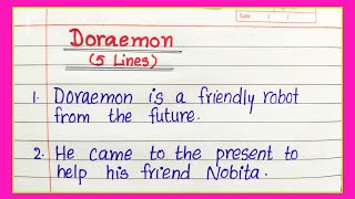 Doraemon 5 Lines in English  5 Lines on Doraemon  Doraemon Essay  Five Sentence About Doraemon [upl. by Norac]