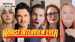 Chilling Adventures of Sabrina Cast Prank Each Other  Worst Interview Ever [upl. by Renferd503]