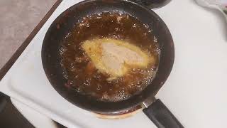 pan frying last slab fish [upl. by Nodnelg512]