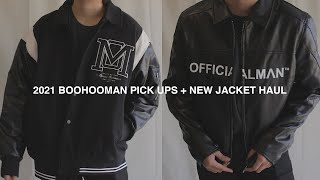 2021 BooHooMan Pick Ups  New Jacket Haul  Varsity Jackets Leather Jackets And More [upl. by Gusta]