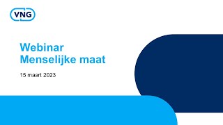 Webinar Menselijke maat  15 maart 2023 [upl. by Akienat]