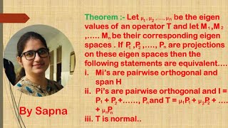 Some equivalent statements under Finite Dimensional Spectral Theory  by Sapna [upl. by Ellednahs]