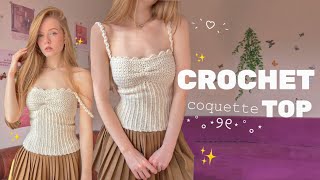 CROCHET coquette TOP ✨  super easy [upl. by Cann829]