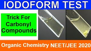 Class 12 Organic Chemistry  Iodoform Test  Test for Carbonyl Compounds  NEET 2020  JEE 2020 [upl. by Atilal]