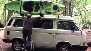 VW Syncro Vanagon with Thule Hulivator Kayak Canoe Lift Rack [upl. by Izy253]