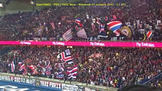 PSG  OGC Nice 27102017  30 L1 J11 57  Virage Auteuil en action [upl. by Calisa349]