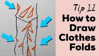 Tips Tuesdays Tip 12  How to Draw Clothes Folds  Drapery [upl. by Aeki]