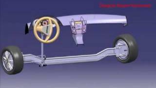 Steering Mechanism With worm and wheel gear in CATIA Kinematics [upl. by Ahsitnauq]