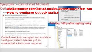 Autodiscover connection issues  Autodiscover Not Work Setting up  How to configure Outlook Mail16 [upl. by Errehs992]