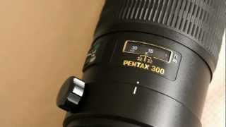 Pentax K01 with DA300 F4 ED  Focusing Test [upl. by Ardnosak601]