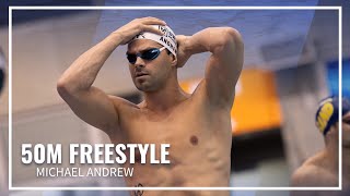 Michael Andrew Sprints to Victory in 50M Freestyle  TYR Pro Swim Series Knoxville [upl. by Elmina268]