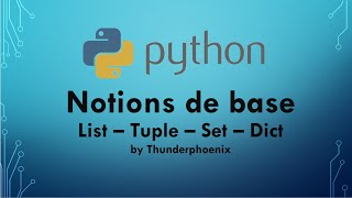 Exercices Python  Notions de Base List Tuple Set Dict [upl. by Eidorb]