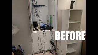 Patch panel installation CAT6 wiring closet  mounting equipment [upl. by Hansen]