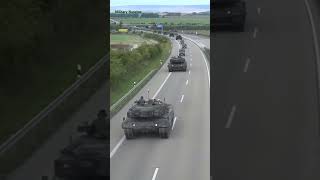 Kampfpanzer auf der A71 autobahn leopard2 straßenmarsch military shorts shortsfeed tank [upl. by Sifan972]