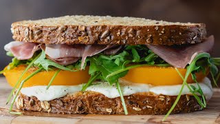 Multigrain Panini Mozzarella Tomato and Prosciutto Sandwich Recipe [upl. by Hubsher]