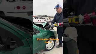 Firefighter Electric Vehicle and Extrication Training Alternative Hood Access Part 4 firefighter [upl. by Whiting]