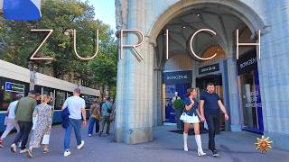 ZURICH SWITZERLAND ⚜️ 4K Summer walk along amp next Bahnhofstrasse switzerland zurich [upl. by Eenehs466]