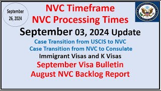 NVC Processing Times As of September 03 2024  September Visa Bulletin  August NVC Backlog Report [upl. by Lokkin]