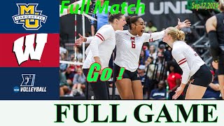 Wisconsin vs Marquette Full Match  Womens College Volleyball 2024  NCAA Volleyball 2024 [upl. by Samuella]